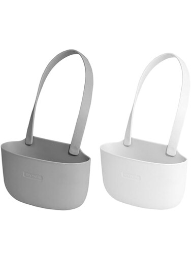 Tazweeq 2 Pcs Kitchen Sink Caddy Sponge Holder, Easy to Use Soap Holder No Installation Needed Kitchen Sink Caddy, Hang Basket for Scrubber Dish Brush Soap Holder Pocket Kitchen Accessories Organizer