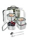 Adando 304 Stainless steel bento box Portable bento box with lids Three grids thermal insulation lunch box food lunch container set Leak proof lunch box Microwave oven heating For Adults/Students