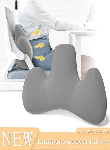 Lumbar Support Pillow Seat Cushion for Office Chair Pressure Relief Sciatica &amp; Tailbone Pain Relief Memory Foam Firm Coccyx Pad for Long Sitting, for Office Chair, Gaming Chair and Car Seat