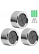 Aputue Towel Holder, 4.2 X 2.2CM Silver Kitchen Hooks, No Drilling 3 Pieces Self-Adhesive Kitchen Towel Holder, Round Wall Mount Hook Hand Towel Holder for Bathroom, Kitchen and Home