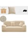 Sulfar Stretch Sofa Slipcover, Elastic Fabric Fashion Printed Waterproof Armchair Loveseat Couch Living Room Sofa Covers Pet Protector Mat Cushion Cover with 1 Pillowcase (Beige, 1 seater, 35" - 55")