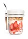 Overnight Oats Jars, 10 oz Large Capacity with Measurement Marks Jars with Lid and Spoon Set,Good Idea for Cereal, Milk, Vegetable and fruit Salad 1 pcs white