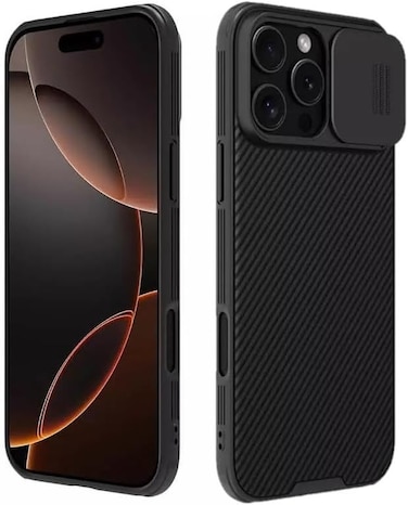 Iphone 16 Pro Max Case Camsheild Pro Case With Slide Camera Lens Protection PC Back &amp; TPU Frame Bumper Protection Anti Fingerprint Soft Delicate Touch Compatible for IPhone 16 Pro Max Black