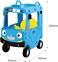 YaYa Ride-on Bus Roof Car LB Z01 for Kids, Push Car w/ Light, Music,Rotating Wheels, Drive &amp; Sliding Footrest 1-3 Yrs - Blue