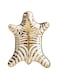 BCLP-M Zebra Stripe Ceramic Tray Gilded Jewelry Dishes, Gold