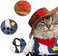TOMVAES Pet Dog Cat Halloween Denim jacket Costumes, Cowboy Pet Costume with Jacket and Hat, West Cowboy Uniform Funny Apperal for Cat &amp; Dog Party Special Events Cosplay (Large)