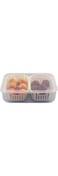 Sulfar Fridge Storage Boxes Freezer Storage Containers, 2 Grid Kitchen Organizer, Medium Size, Airtight, Draining Crisper