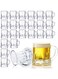 24PCS Mini Plastic Beer Mugs,2 oz Clear Plastic Beer Glasses,Shot Glasses with Handles,Reusable Beer Stein Tasting Juice Cups