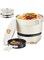 Angju Electric Hot Pot with Foldable Handles, Non-stick Frying Pan, 1.2L Mini Hot Pot, Multi-Functional Ramen Noodle Cooker for Pasta, Oatmeal, Soup, Steak with Power Adjustment, Warm White