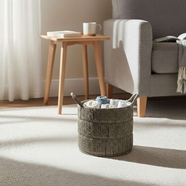 Home Catherine Round Basket - Grey