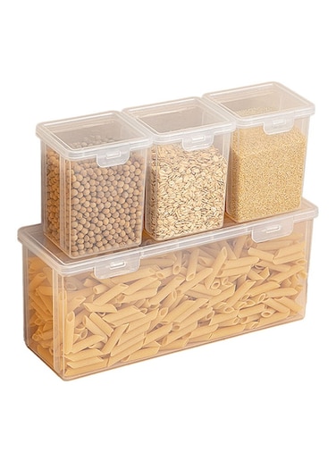 Premium Airtight Plastic Canisters with Lockable Lids for Food Storage, Kitchen and Pantry Organization