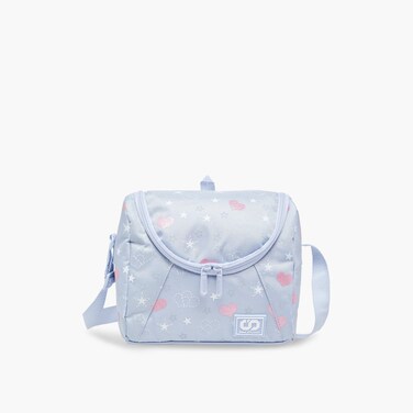 Lunch Bag-Heart-Collection-1 Cmprt With Zip- (Polyester ) Multicolor \ 14X18X20