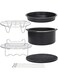 AROAEM Air Fryer Accessories for Cosori Ninja and Philips, Set of 5/9, Fit all 3.7QT - 5.3QT - 5.8QT,Non-stick Barrel/Pan + Metal Holder + Multi-Purpose Rack with Skewers and Silicone Mat (SET OF 5)