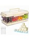 Snackle Box Container with Ice Pack-Chilled Divided Serving Tray with Lid and Handle 4 Compartments Cooling Travel Charcuterie Box with fork for Outdoor Parties, Picinics