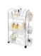 TAME 3-Tier Acrylic Rolling Utility Cart with Wheels Multi-Functional Storage Trolley Cart with Clear Trays Movable Storage Cart Organizer for Kitchen Bathroom Living Room Office (3 Tier)