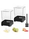 Pack Fruit &amp; Veggie Slicer Cup - Removable Blades &amp; Food Push Plate - Strawberry, Banana, Egg &amp; Grape Cutter - Safe &amp; Portable Kitchen Slicing Tool for Easy Food Prep (Black)
