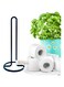 BERAM Tissue Holder for Kitchen, Standing Natural Stainless Steel Black Paper Towel Stand, Elevated Base, Aesthetic Counter Top Rack, Vertical Roll Stand for Hotels &amp; Homes