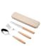 Stainless Steel Flatware Set with Case, Including Dinner Spoon, Fork, and Chopsticks