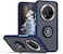 Honor X9C Case Flexible Silicone Protective Bumper, Camera Protection Thin Translucent Shockproof Matte Back Cover with 360 rotational Car Mount Magnetic Ring Holder For Honor X9C 5G 2024 (Blue)