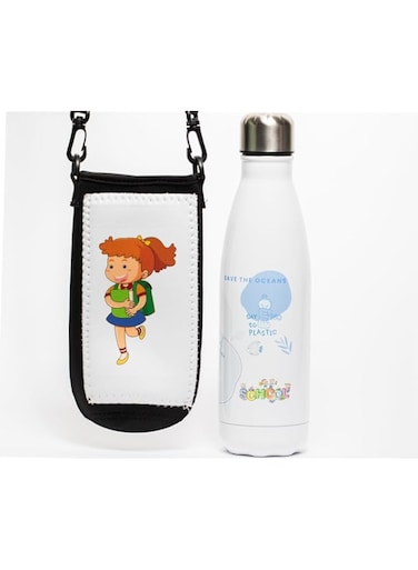 Double Walled Water Stainless Steel Bottle 500ml with extra layer of insulation and carrying case keeps water cold Reusable water bottle