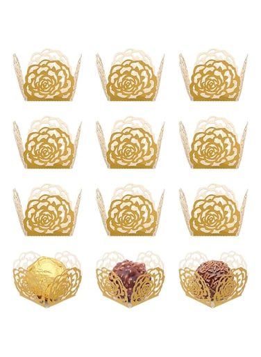 NALACAL 50pcs Truffle Wrappers Chocolate Candy Cups,Chocolate Paper Candy Cups Baking Cups Truffle Wrappers Liners Cups for Shower Birthday Wedding Party