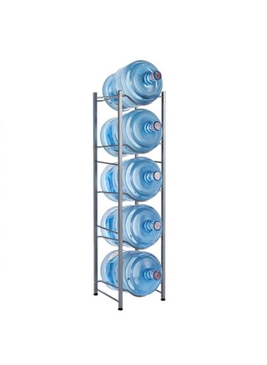 Bottle Holder Cooler Jug Rack 5 Ties, 5 Gallon Water Bottle Storage Rack Detachable Heavy Duty Chrome Water Bottle Cabby Rack Caddy Carrier