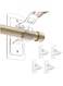 4 Pack Curtain Rod Brackets No Drilling, Self Adhesive PET Curtain Rod Holders, Damage-Free, Adjustable Nail-Free Curtain Rod Hooks for Living Room and Bathroom