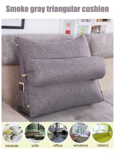 Nordic Minimalist Triangular Pillow Elastic Backrest Support Neck Reading Pillow Adjustable Backrest Sofa And Office Chairs For Rest Sitting Reading Pad With Pillow Gray