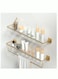 Acrylic Floating Shelves Wall Mounted Hanging Shelves with Golden Towel Rack Decorative Storage Shelves for Bathroom Kitchen Living Room &amp; Bedroom- Set of 2