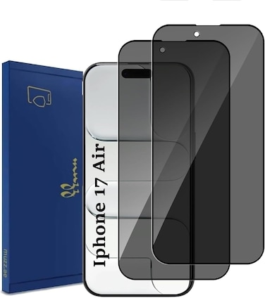 Designed for Iphone 17 Air 5G Privacy Glass Screen Protector, 380 Glue 9H Hardness [Anti Scratch] [Anti-Fingerprint] [Case Friendly]Bubble Free Anti-spy 2 Pack Tempered Glass Film for Iphone Air 2025

