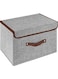 OWill Foldable Storage Boxes with Lids, Fabric Storage Cubes with Handles, for Home, Office, 25 X 19 X 16 cm(1pcs, grey)