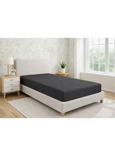 Casa 100% Combed Cotton Percale Fitted Sheet &acirc;&euro;&ldquo; Breathable Cotton Bed Sheet with Crisp Weave, 1 Piece, Available in Single, Queen, King &amp; Super King Sizes