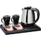 Electric Kettle with Welcome Tray Set (1500ml) &ndash; Stainless Steel Kettle with 2 Ceramic Cups and Organizer Base