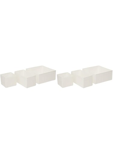 Ikea Drawer Storage Organizer Box Bin Tote White (6 Piece)