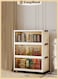 3-Tier Foldable Plastic Storage Cabinet with Handles, Double Doors &amp; Wheels, 48cm Wide Stackable Organizer Bin for Clothes, Toys, Bedding &amp; Office Supplies