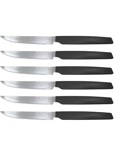 PEDRINI STEAK KNIVES, SET 6PCS BLACK HANDLE(04GD052) (72)