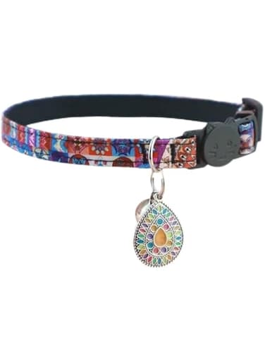 Cat Collar Breakaway Cat Collar Set with Tassel Tribal Aztec Pattern Adjustable Safety Kitten Collar with Bell