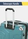 British Tourister 3-Piece ABS Hard Shell Luggage Set (20/24/28 Inch) with Expandable Layer &ndash; Lightweight Suitcases with Spinner Wheels, Aluminium Trolley - Light Blue