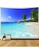 Racunbula Tapestry Ocean Beach Tapestry Wall Hanging Tropic Paradise Beach Wall Tapestry Coconut Tree Tapestry Hippie Bohemian Tapestry Palm Tree Tapestry for Home Decor Medium Beige