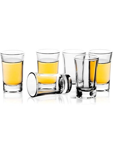 REATR SHOT GLASS 1.5 oz Set of 6 Clear es Tumbler Thick Tequila Alcohol Rum Vodka Liqueur Mini Cup Funny Drinking ware For Party Wedding Bar Dishwasher Safe