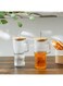 Home Danube Essential 2 -Piece Glass Handled Mug With Bamboo Lid,1000Ml   Glass,Wood Mug   Coffee Mug For Home Kitchen Dining - Clear