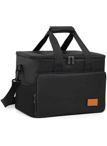IraXpro Lunch Bag Insulated Lunch Box Large Portable Cooler Tote bag for Men Women Adult,Shoulder Handbag with Adjustable Strap,Leak and Waterproof,for Office,Picnic,Outdoor,Beach,Fishing (Black, 22L)