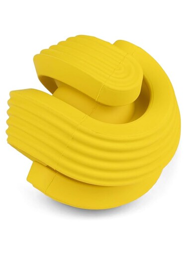 Arm &amp; Hammer For Pets Rock N Roller "Whirl" Rubber Ball Chew Toy YELLOW