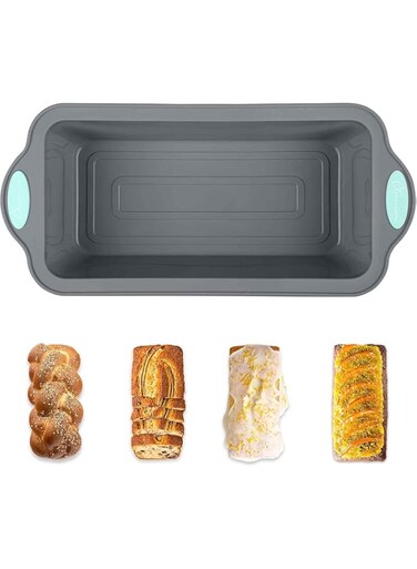 ALMEKAQUZ Silicone Bread Loaf Pan, Non-Stick 9-Inch Food Grade Silicone Baking Mold, Meatloaf Pan, Reusable Bakeware Pan for Banana Bread Homemade Bread Meatloaf Loaves Toast Cakes