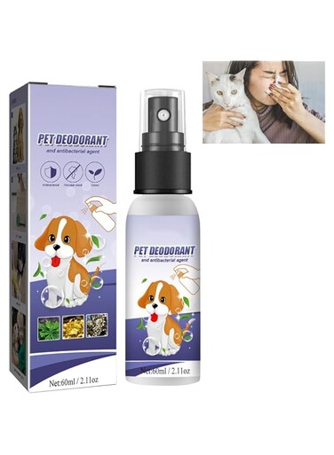 TERRIFI Pet Odor Removal Spray, Natural Odor Eliminator for Dogs and Cats, Stain and Odor Remover, Effective Pet Odour Control (60ML, 1PC)
