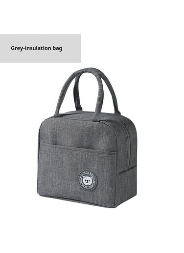 Insulated Canvas Tote Lunch Bag Black