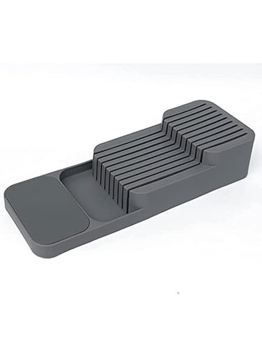 Sanbo Plastic Knife Block Holder Drawer Knives Storage Rack Knife Stand Cabinet Tray Kitchen Drawer Cutlery Organizer Tableware Container