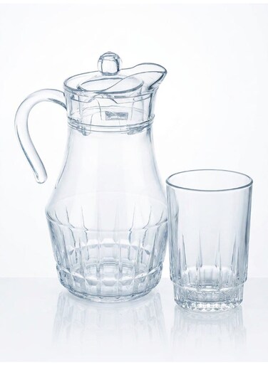 Victoria 7 Piece Drink Set includes 1.8L Jug, 6 x 270ml Lancier Glass Tumblers, Made of Annealed High Quality &amp; Durable Glass