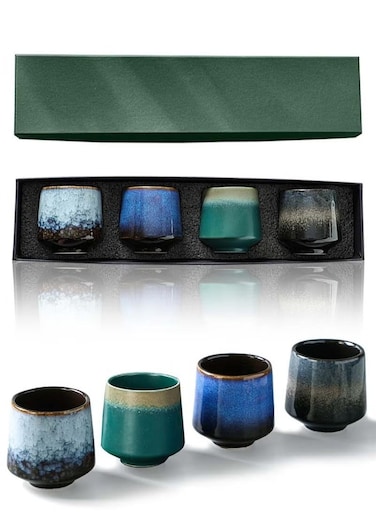 Set of 4 Double Walled Espresso Coffee Cup Multicolour 220ml