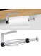 quxup Paper Towel Holder Under Cabinet, Single Hand Operable Wall Mount Paper Towel Holder with Damping Effect, Self-Adhesive or Drilled for Kitchen Bathroom (Silver)